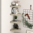 Estante flotante de esquina 4 uds MDF roble 25x25x3,8