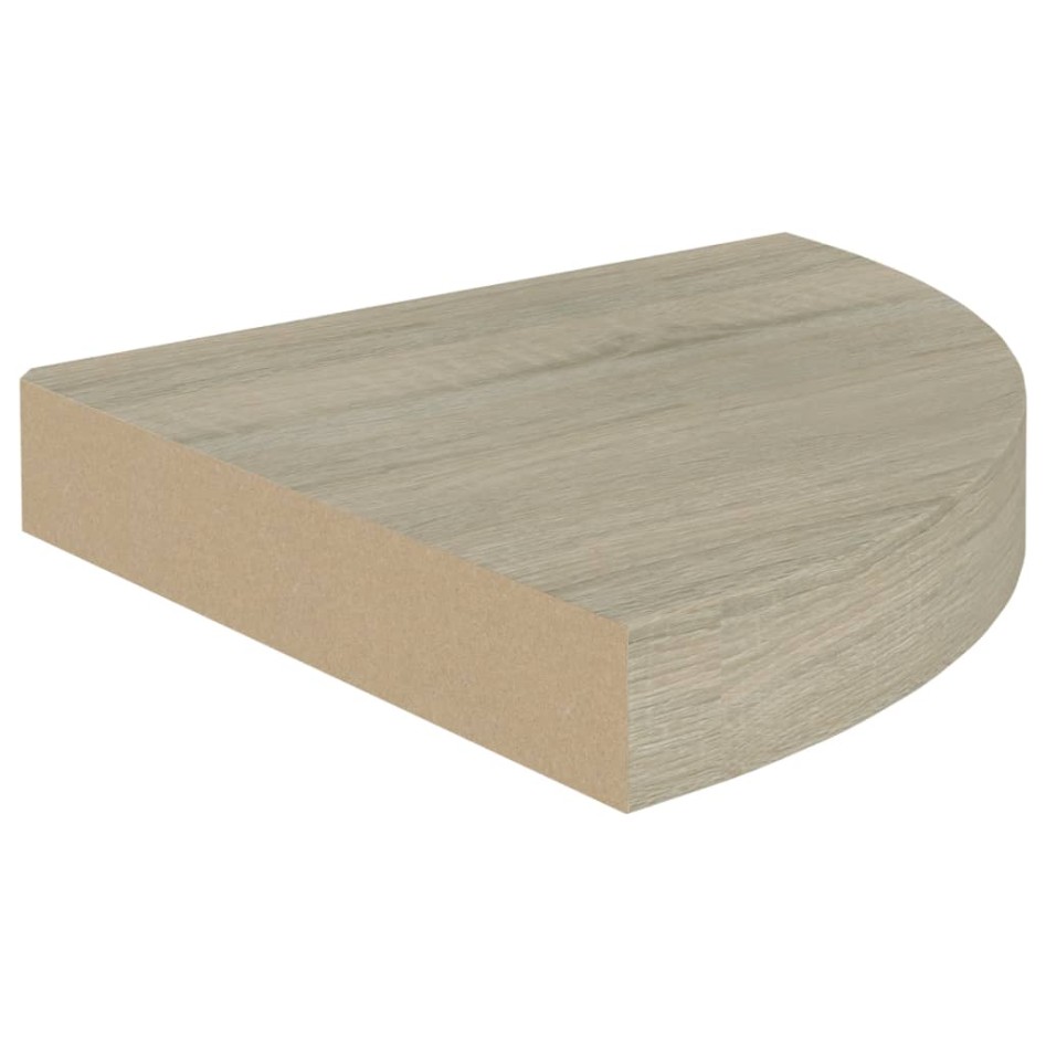 Estante flotante de esquina 4 uds MDF roble 25x25x3,8