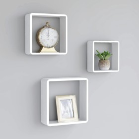 Estantes cubo de pared 3 unidades MDF