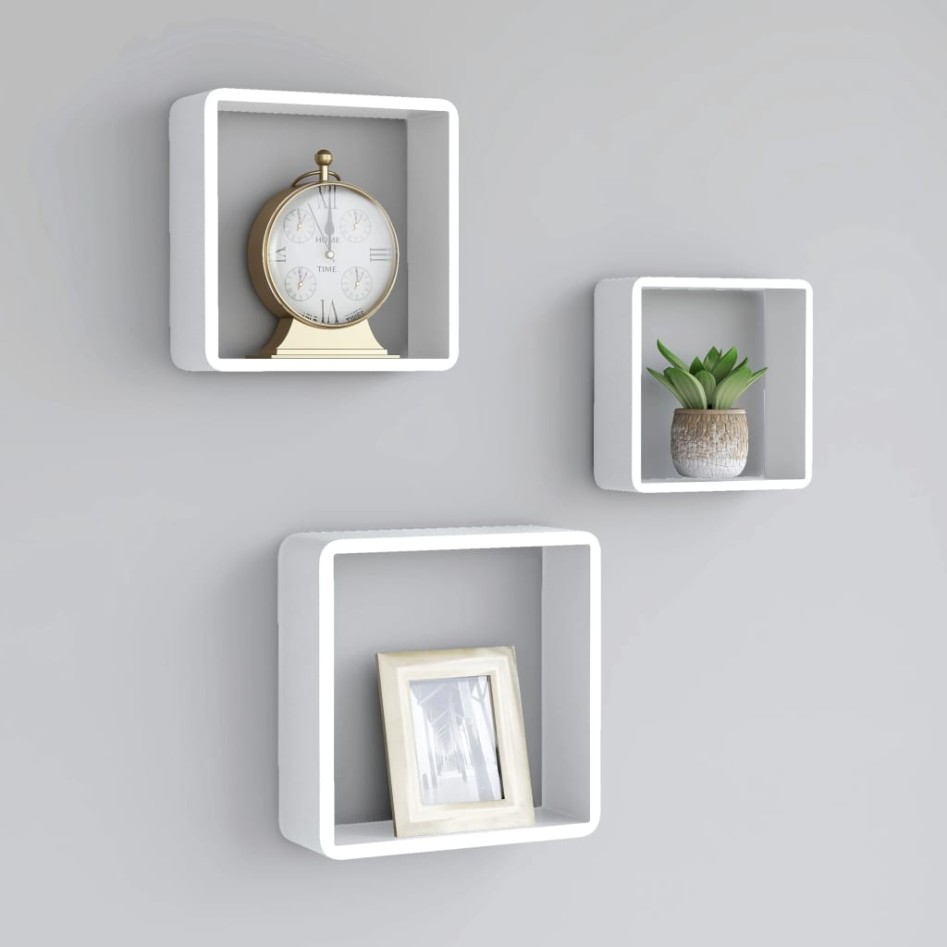 Estantes cubo de pared 3 unidades MDF