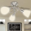 Lámpara de techo con pantallas de cristal para 3 bombillas E14