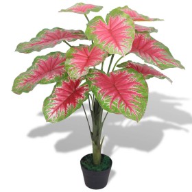 Planta caladium artificial con macetero 85 cm