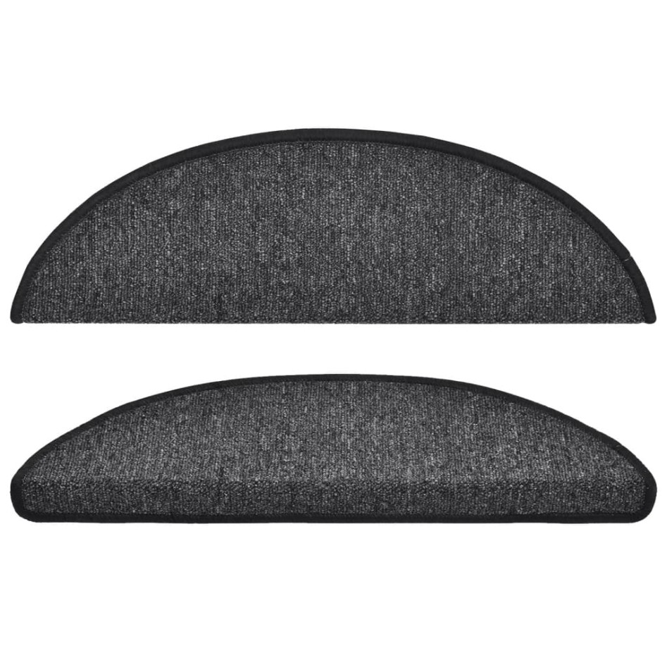 Alfombrillas de escalera 10 unidades gris antracita 56x17x3