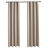 Cortinas opacas con anillas de metal 2 piezas beige 140x175