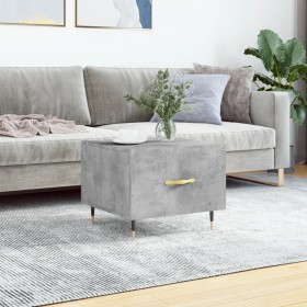 Mesa de centro madera de ingeniería gris hormigón 50x50x40