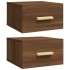 Mesitas de noche de pared 2 uds color roble marrón 35x35x20