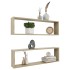 Estantes cubo pared 2uds contrachapado roble Sonoma