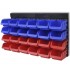 Organizador de herramientas de garaje de pared azul y