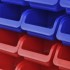 Organizador de herramientas de garaje de pared azul y