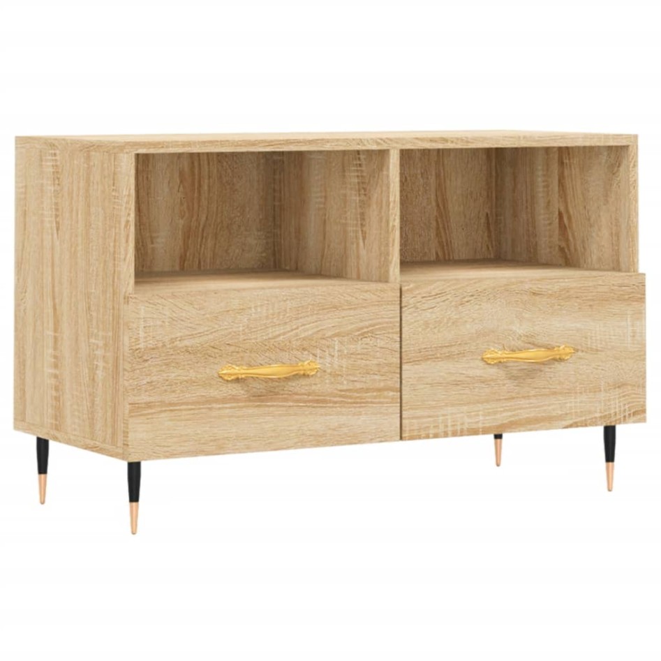 Mueble para TV madera contrachapada roble ahumado 80x36x50