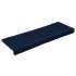 Alfombrilla de escaleras 15 uds tela punzonada azul 65x21x4