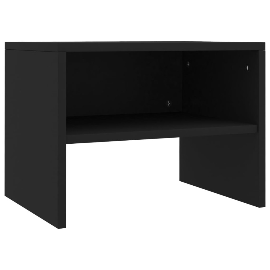 Mesitas de noche 2 uds madera contrachapada negro 40x30x30