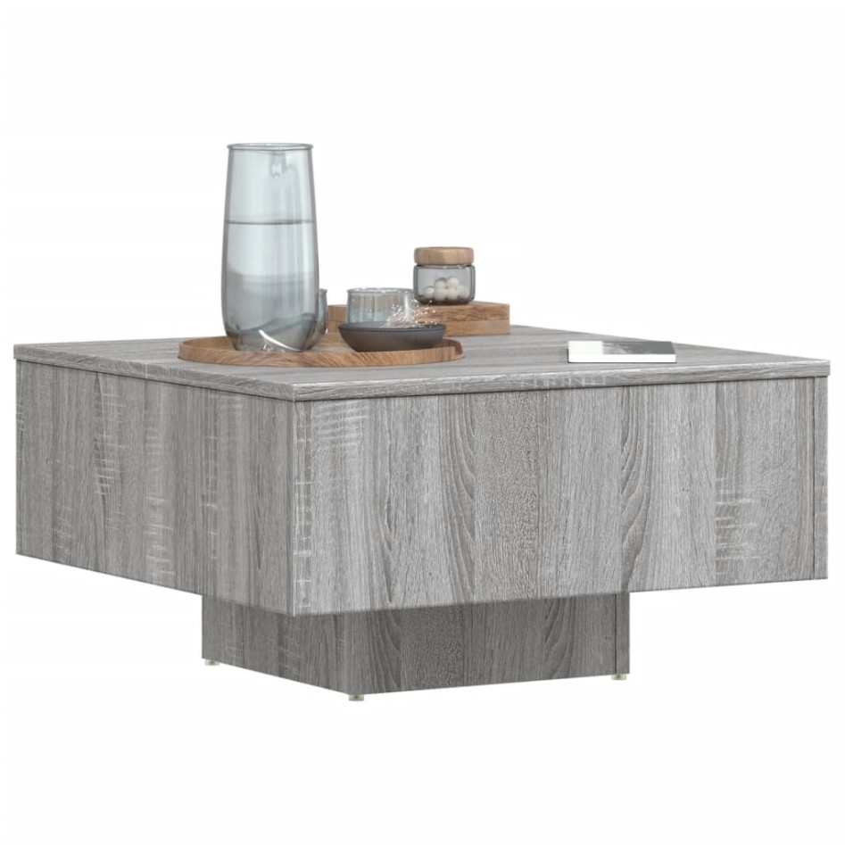 Mesa de centro madera de ingeniería gris Sonoma 60x60x31,5