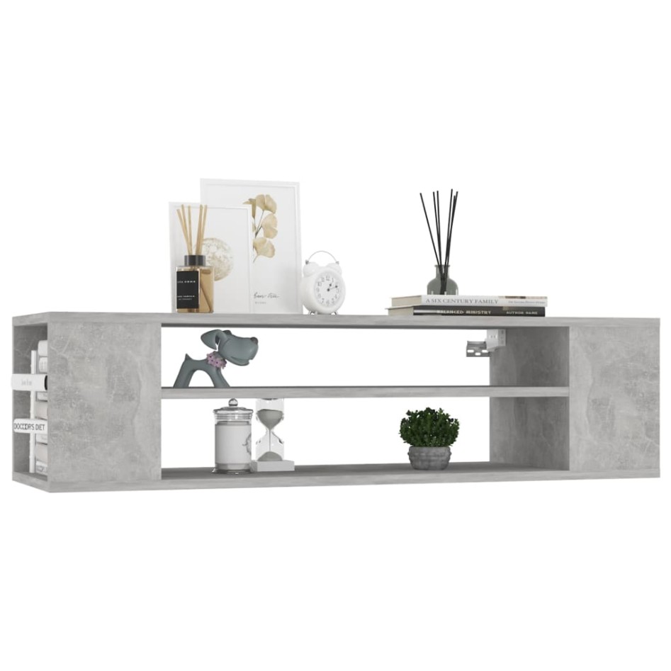 Mueble de TV colgante contrachapada gris hormigón