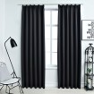 Cortinas opacas con ganchos 2 piezas negro 140x175 cm