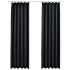 Cortinas opacas con ganchos 2 piezas negro 140x175