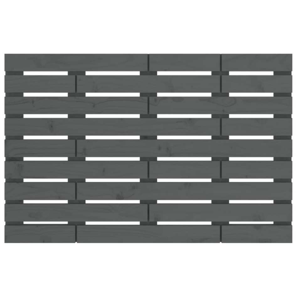 Cabecero de cama de pared madera maciza pino gris 96x3x63