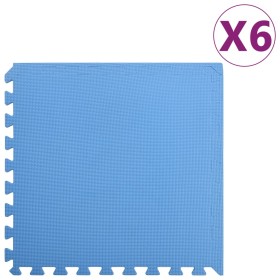 Alfombrillas de goma EVA azul 6 uds 2,16