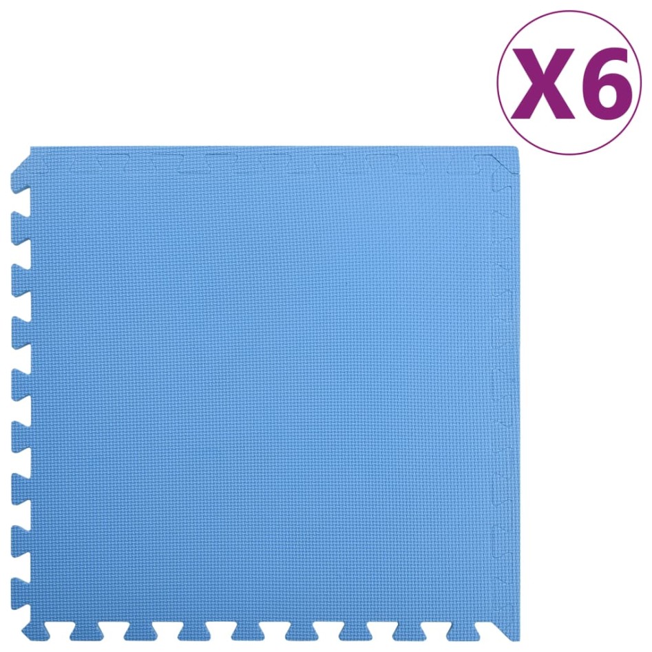 Alfombrillas de goma EVA azul 6 uds 2,16