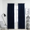 Cortinas opacas ganchos 2 pzas terciopelo azul oscuro 140x175cm