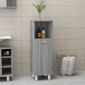 Armario de baño madera contrachapada gris Sonoma 30x30x95