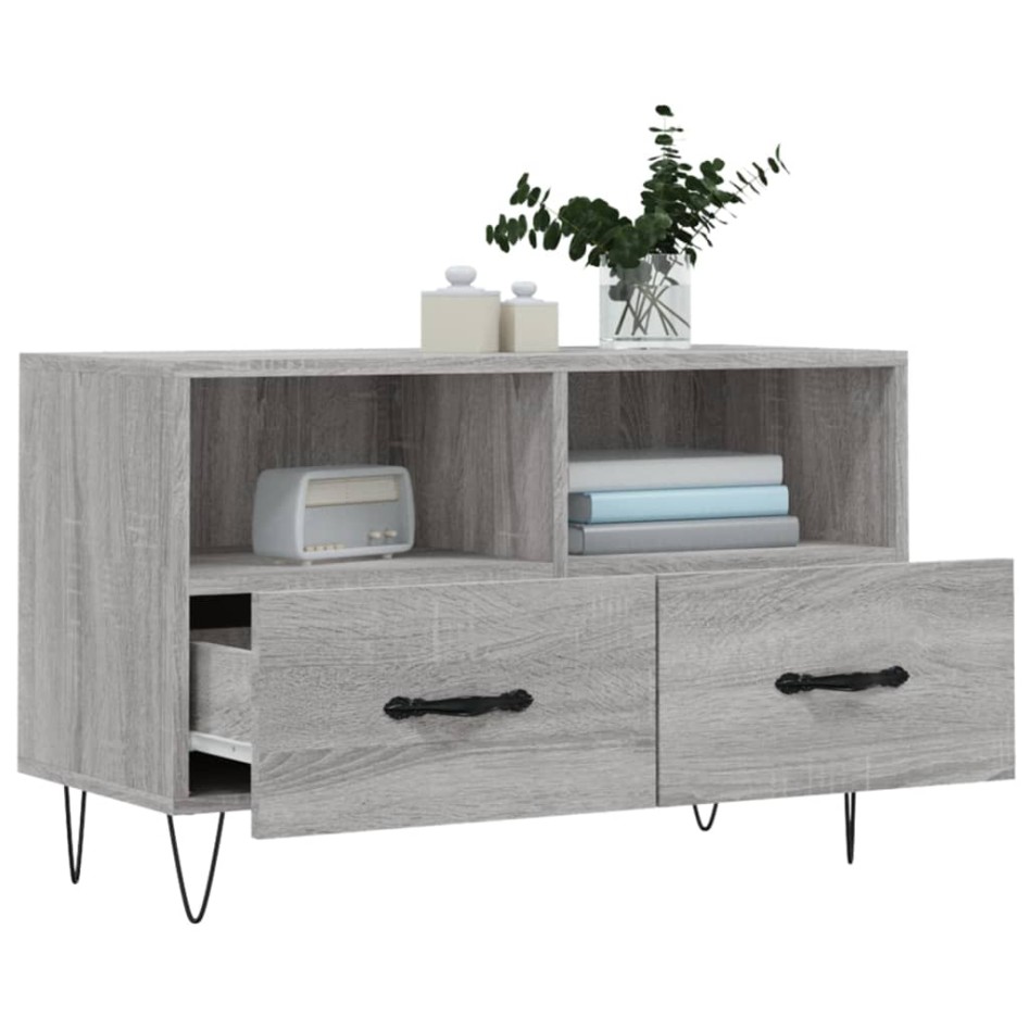 Mueble de TV madera de ingeniería gris Sonoma 80x36x50