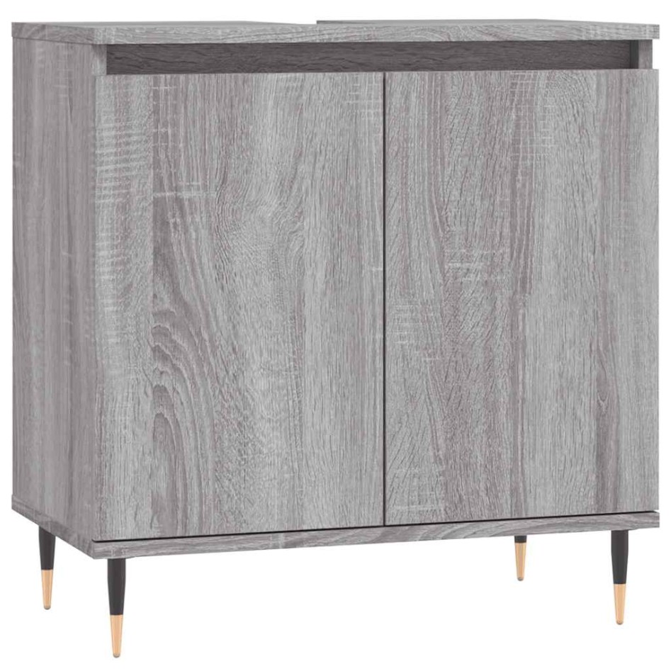 Armario de baño madera de ingeniería gris Sonoma 58x33x60