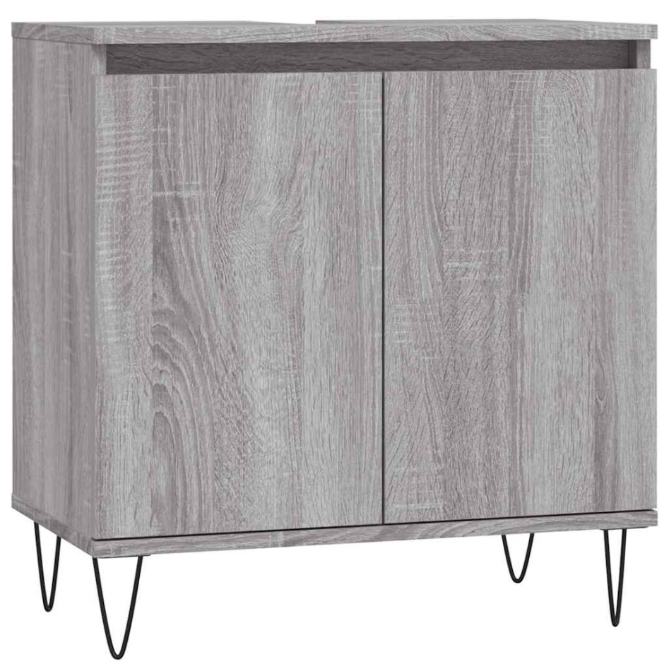Armario de baño madera de ingeniería gris Sonoma 58x33x60