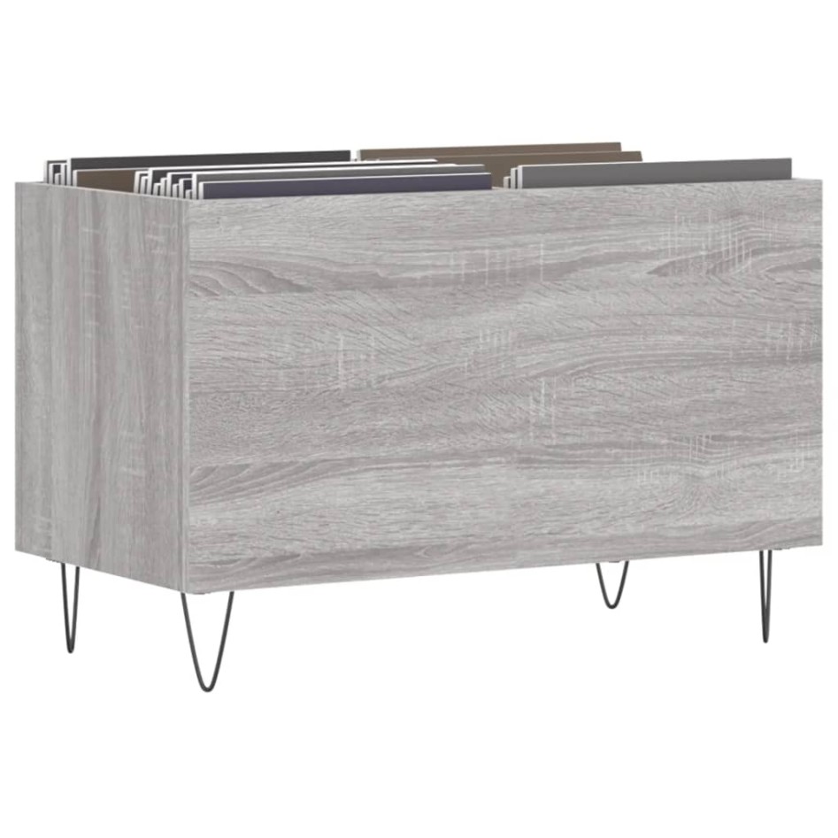 Mueble discos madera contrachapada gris sonoma 74,5x38x48