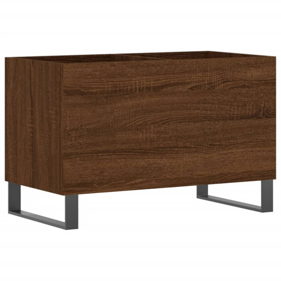 Mueble discos madera contrachapada roble marrón 74,5x38x48