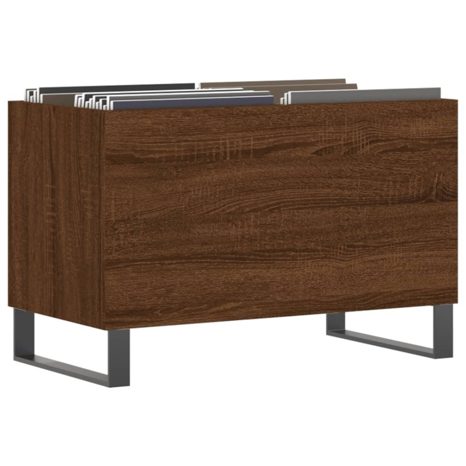 Mueble discos madera contrachapada roble marrón 74,5x38x48