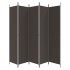 Biombo divisor de 5 paneles de tela marrón 250x220