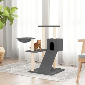 Rascador para gatos con postes de sisal gris oscuro 82