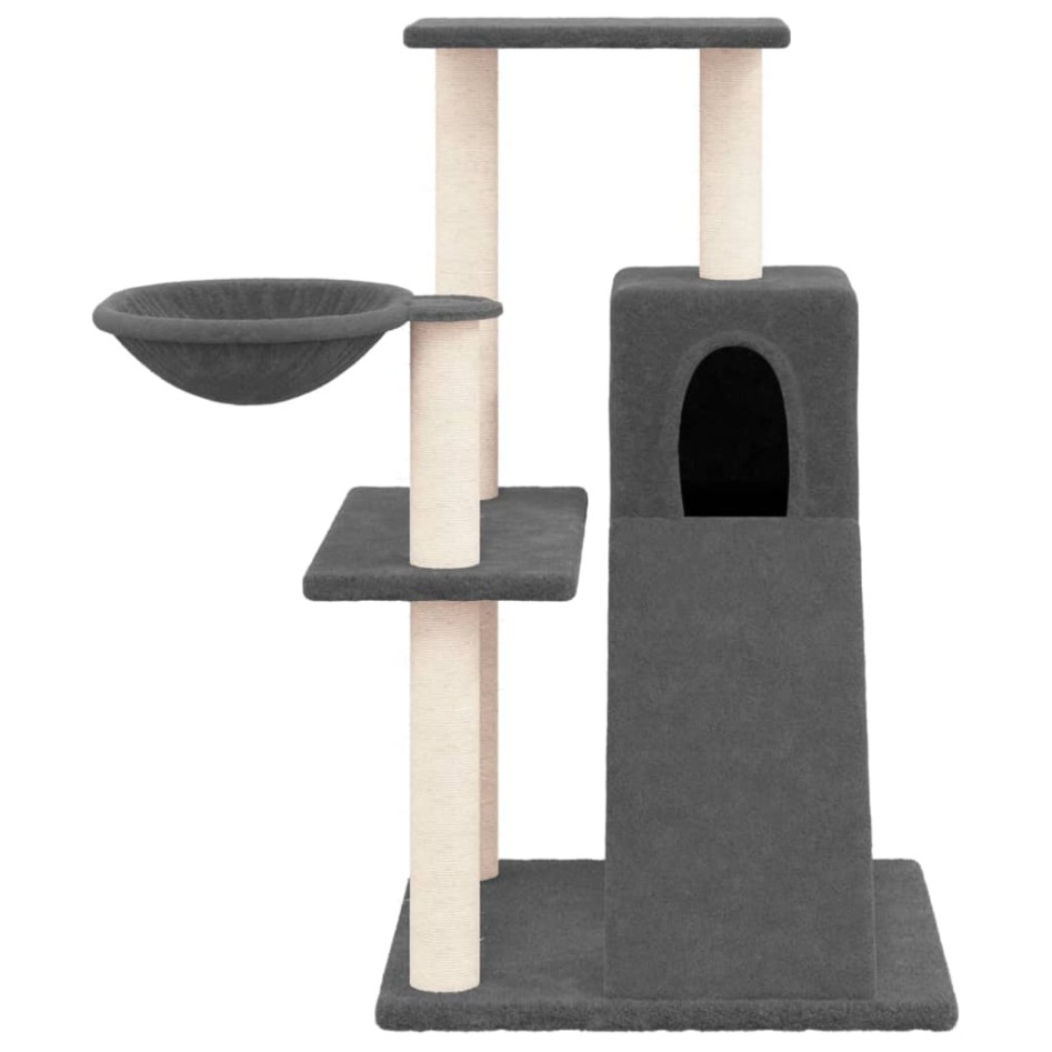 Rascador para gatos con postes de sisal gris oscuro 82