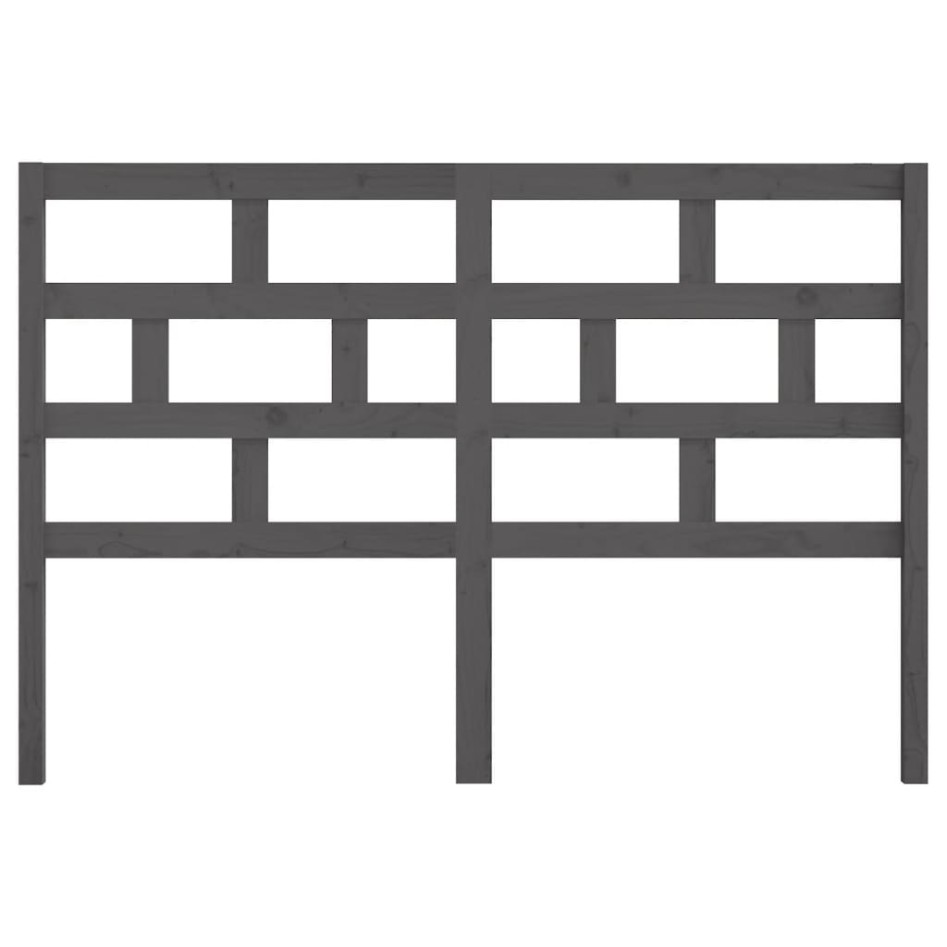 Cabecero de cama madera maciza de pino gris 141x4x100