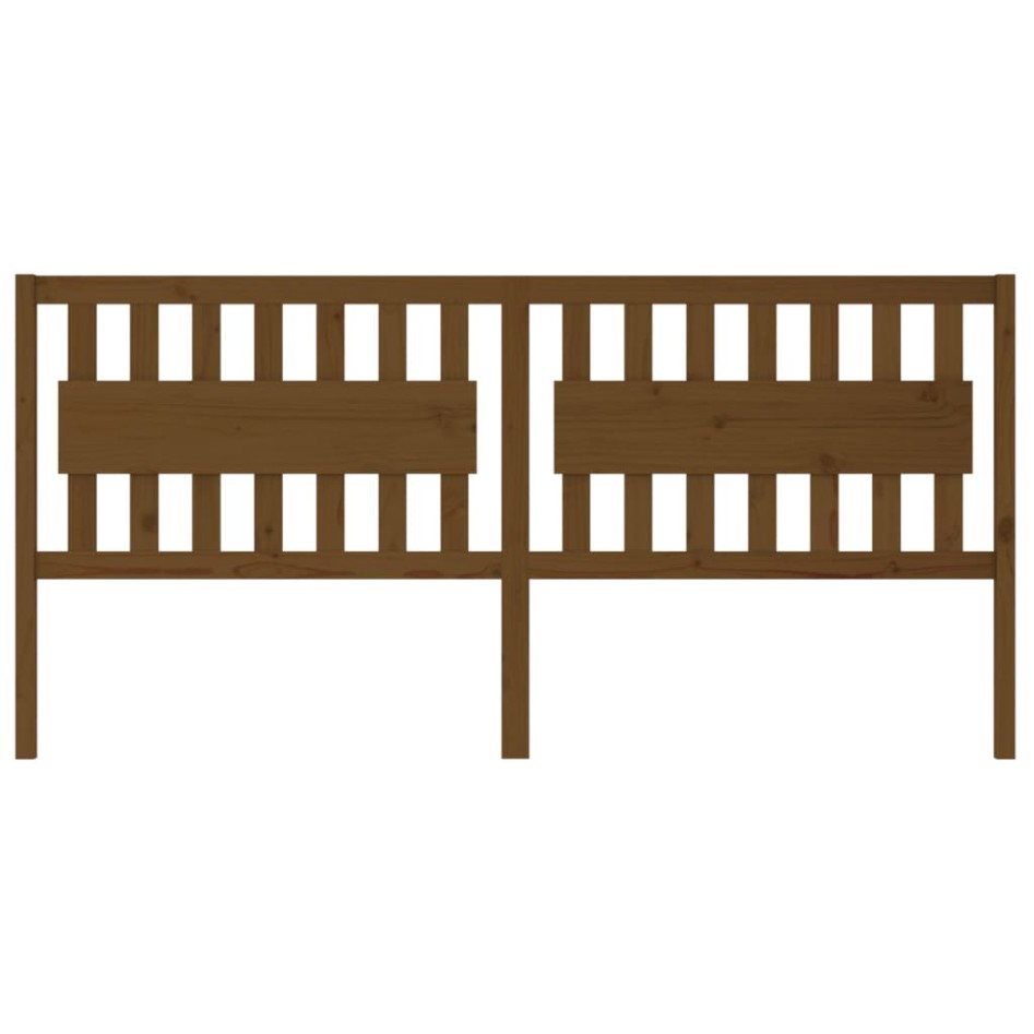 Cabecero de cama madera maciza de pino marrón miel 205x4x100