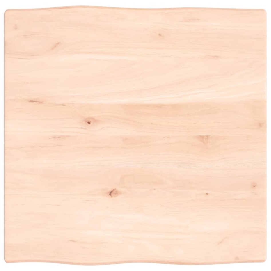 Tablero de mesa madera maciza roble borde natural 60x60x2