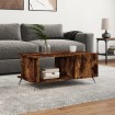 Mesa de centro madera contrachapada roble ahumado 90x50x40 cm
