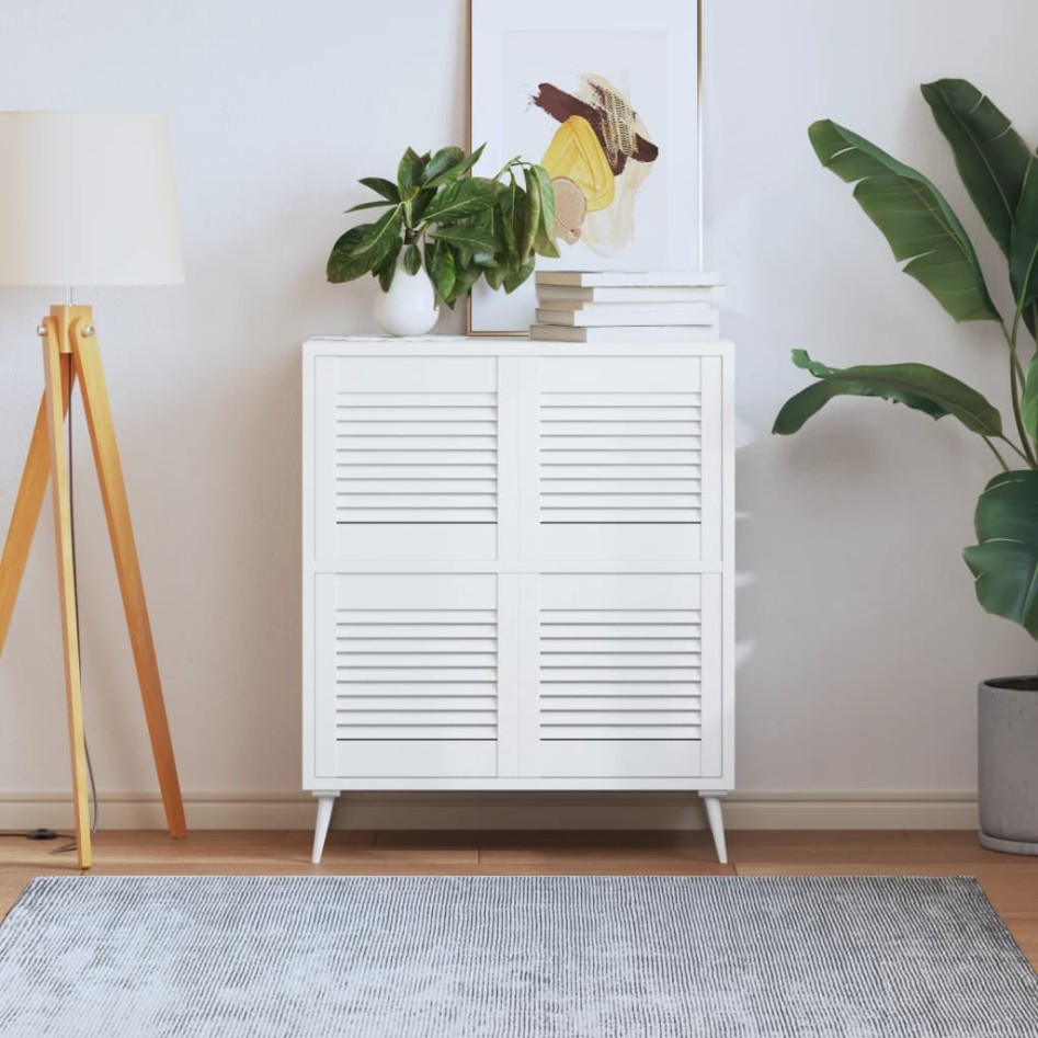 Puerta de armario lamas 4 uds madera pino blanco 39,5x39,4