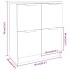 Aparadores 2 uds madera contrachapada blanco brillo 60x30x70