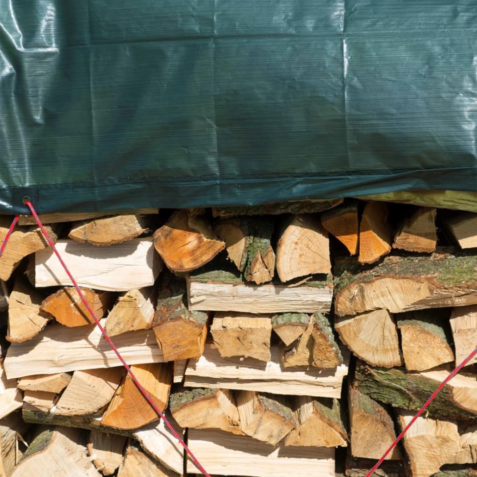 Nature Toldo lona para leña PE verde 1,5x6