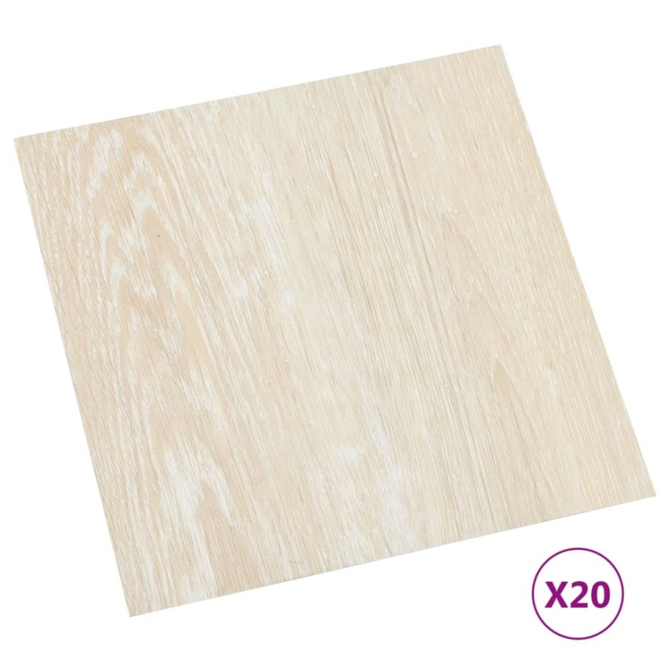 Tarimas de suelo autoadhesivas 20 uds PVC beige 1,86