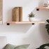 Estante de pared madera maciza roble sin tratar 60x30x(2-4)