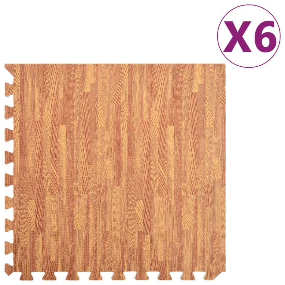 Alfombrillas de goma EVA vetas de madera 54 uds 2,16