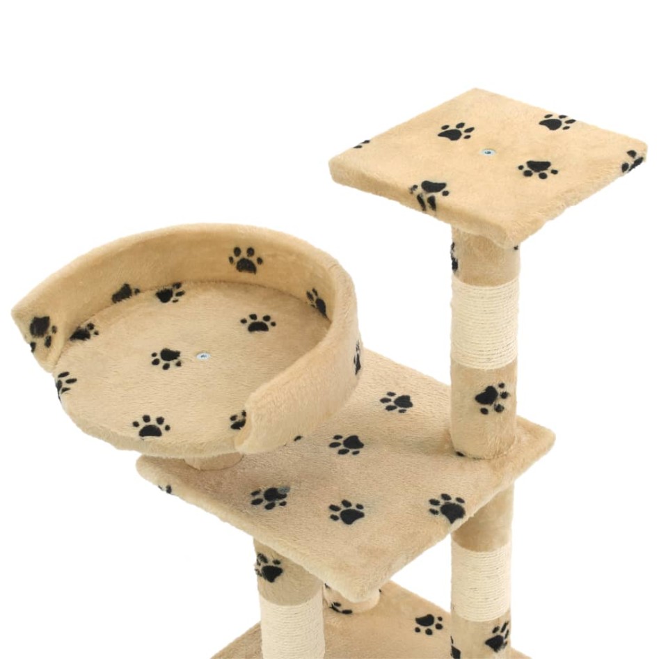 Rascador para gatos poste de sisal 65 cm huellas