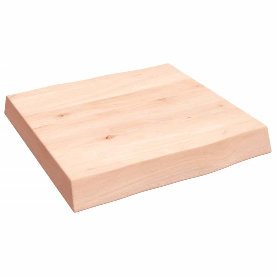 Tablero de mesa madera maciza borde natural 40x40x(2-6)