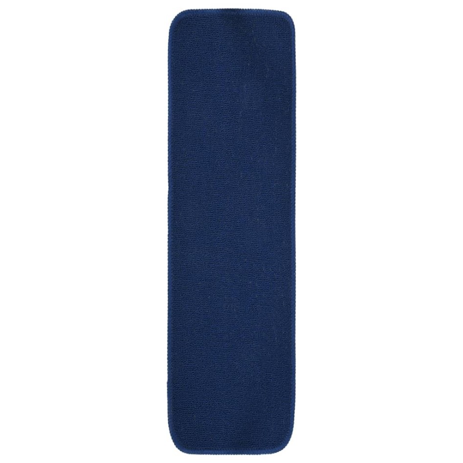 Alfombrilla de escalera 15 uds azul marino rectangular 75x20