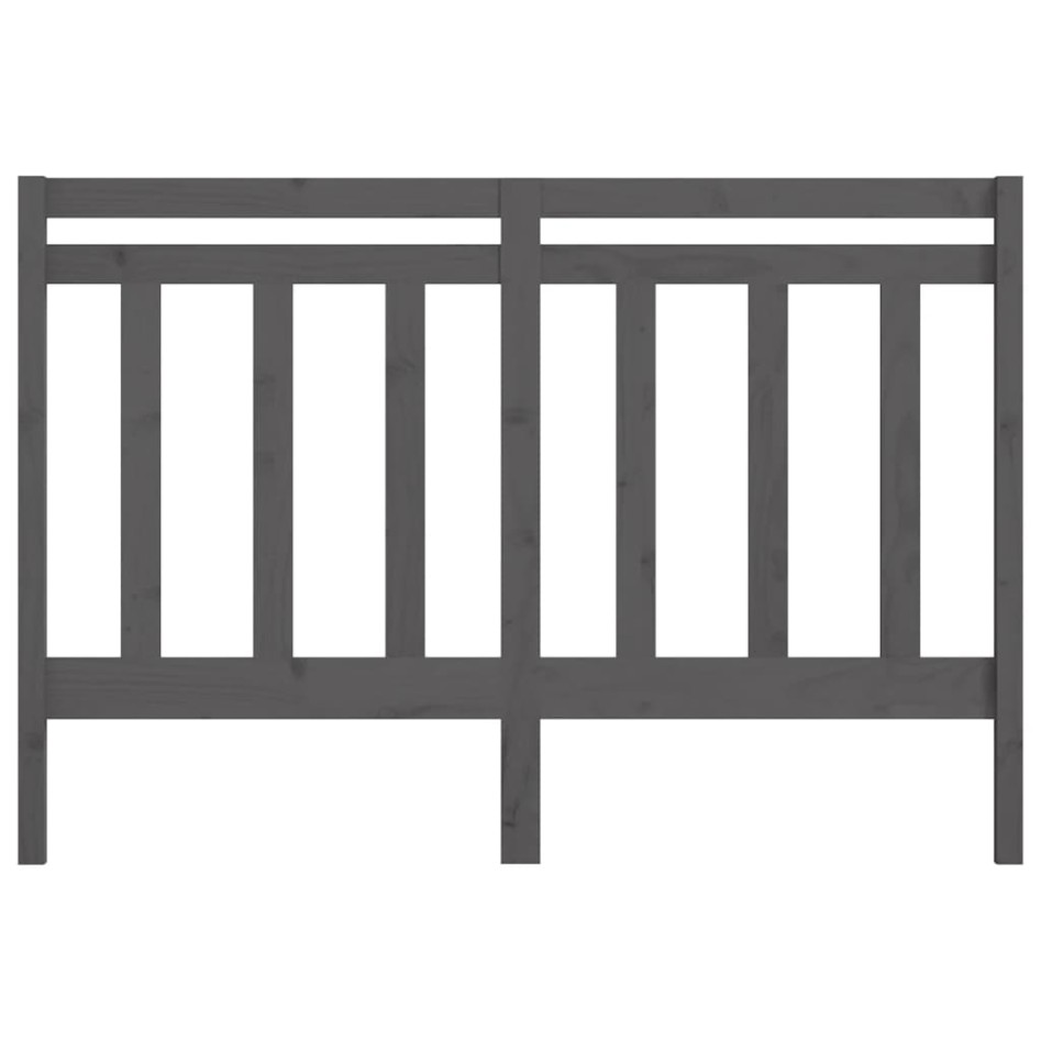 Cabecero de cama madera maciza de pino gris 141x4x100