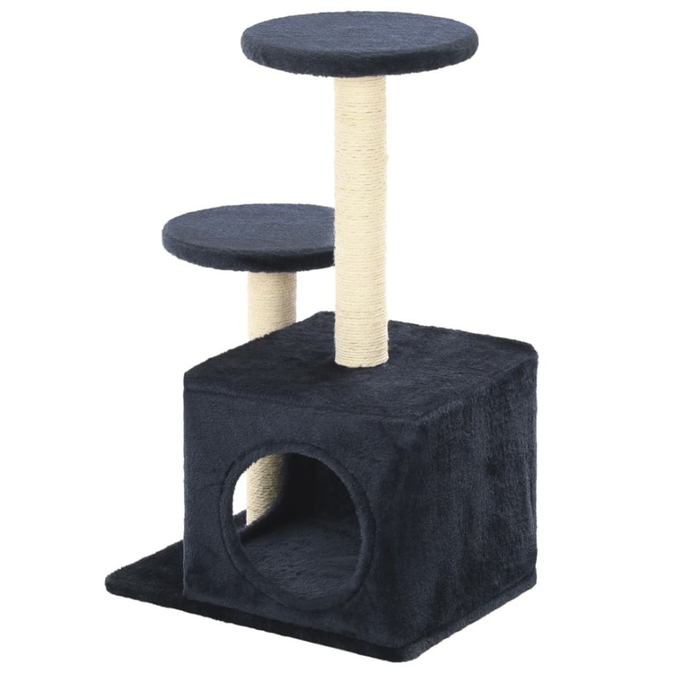 Rascador para gatos con poste de sisal azul oscuro 60