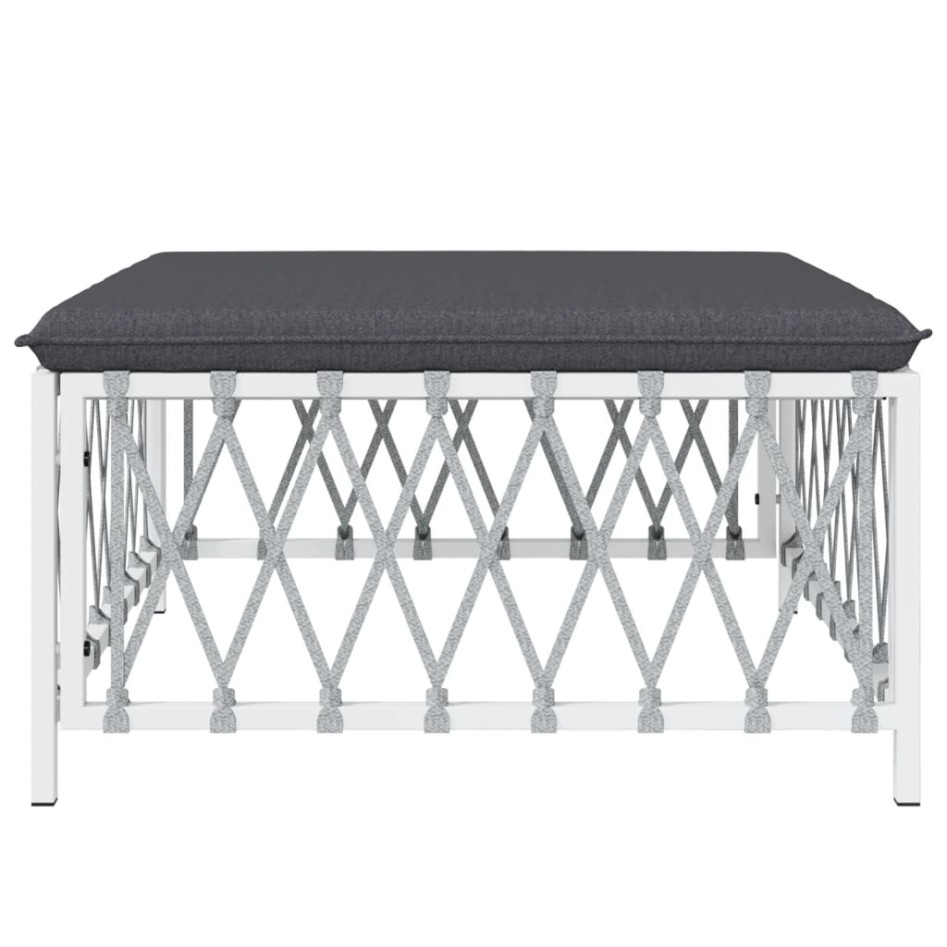 Taburete de jardín con cojín tela tejida